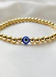 Singular | 14K Gold Beaded Evil Eye Bracelet