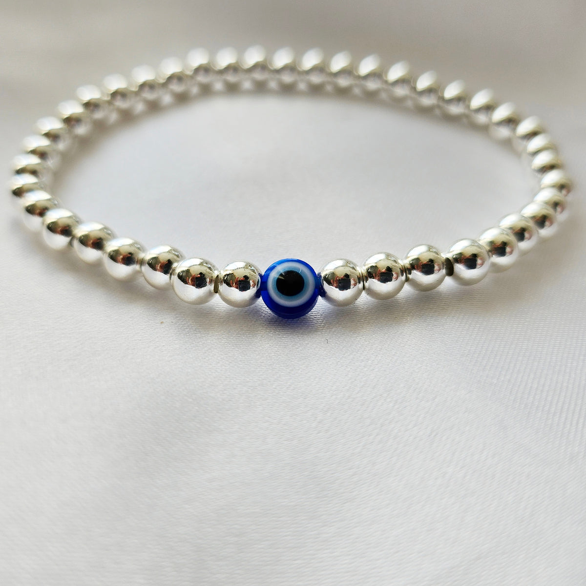 Singular | 925 - Sterling Silver Beaded Evil Eye Bracelet