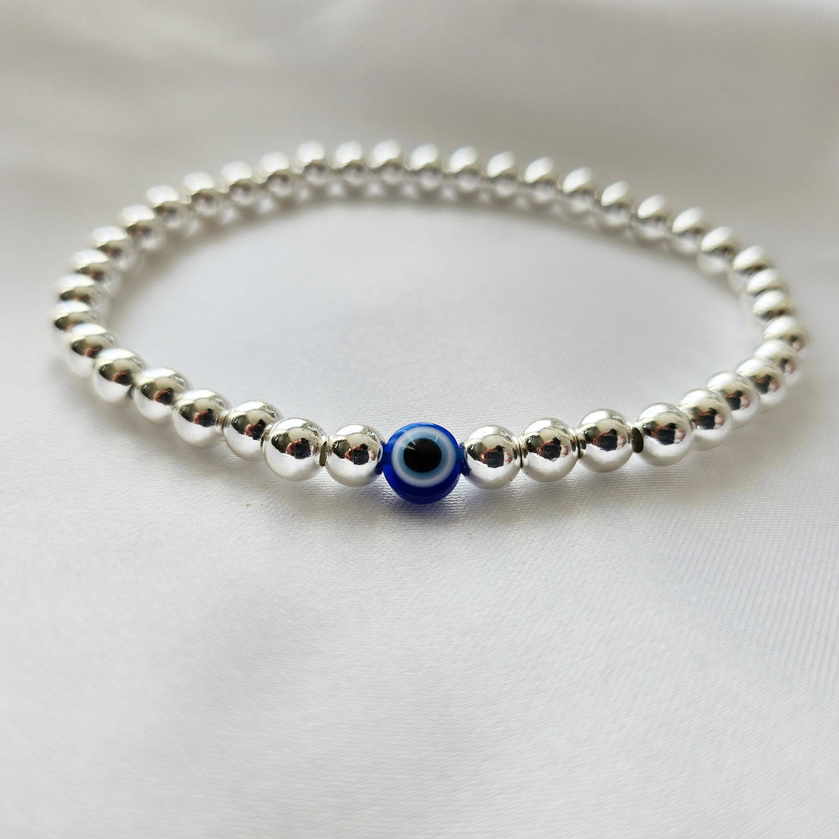 Singular | 925 - Sterling Silver Beaded Evil Eye Bracelet