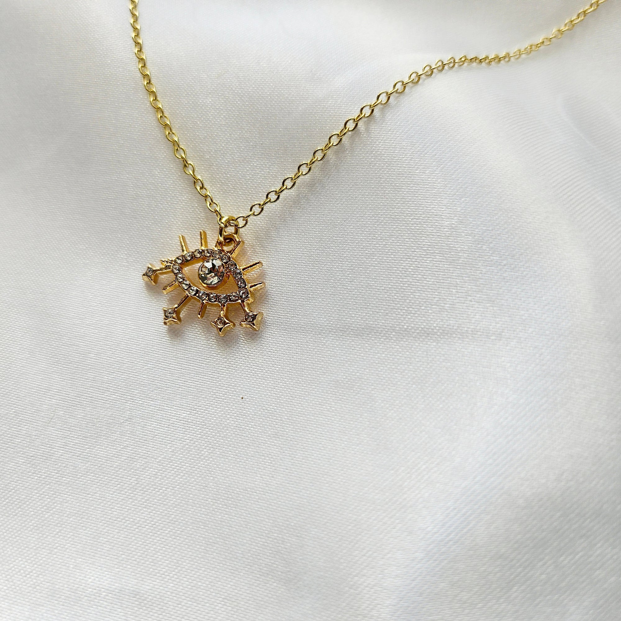 EVIL EYE 14K Gold Statement Necklace