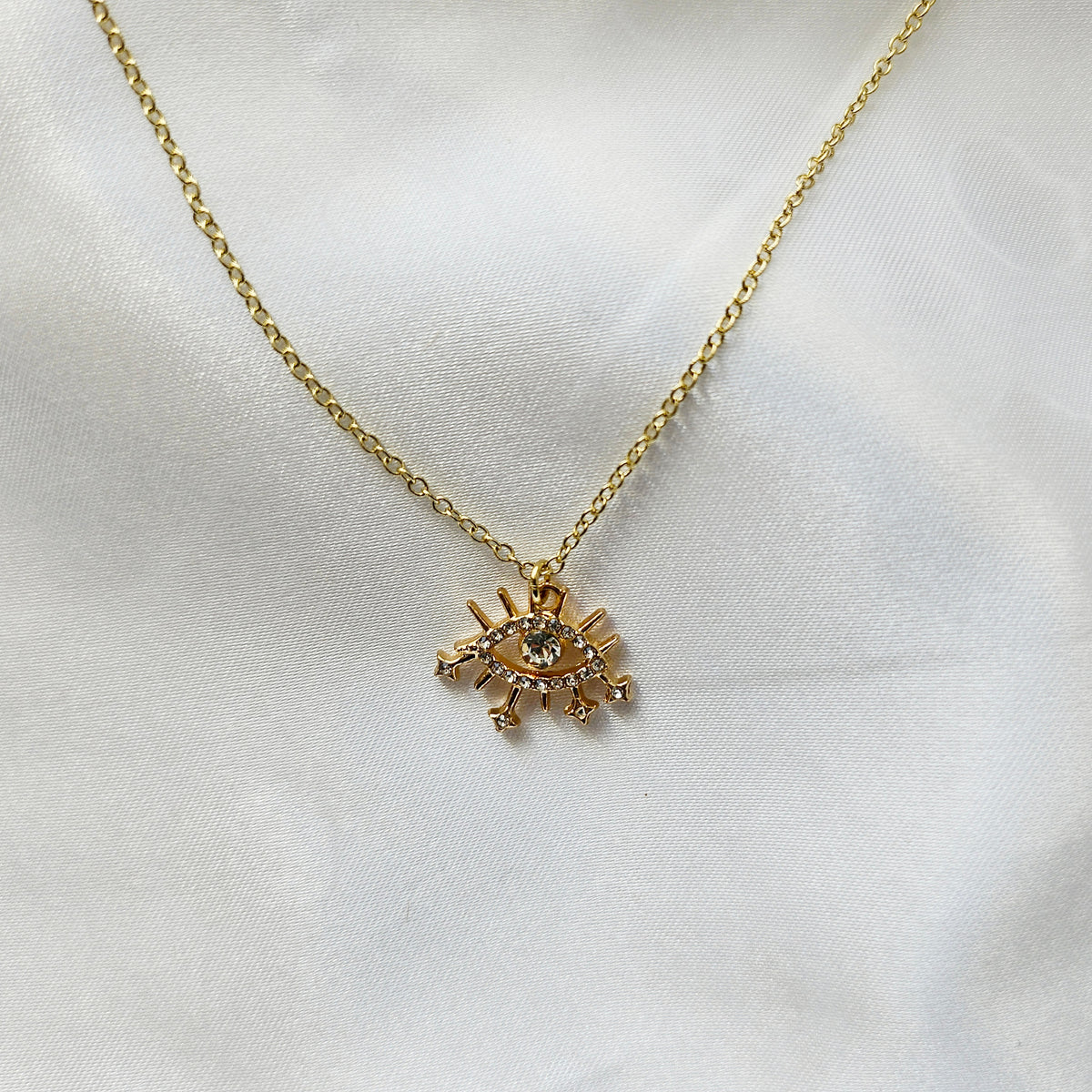 EVIL EYE 14K Gold Statement Necklace