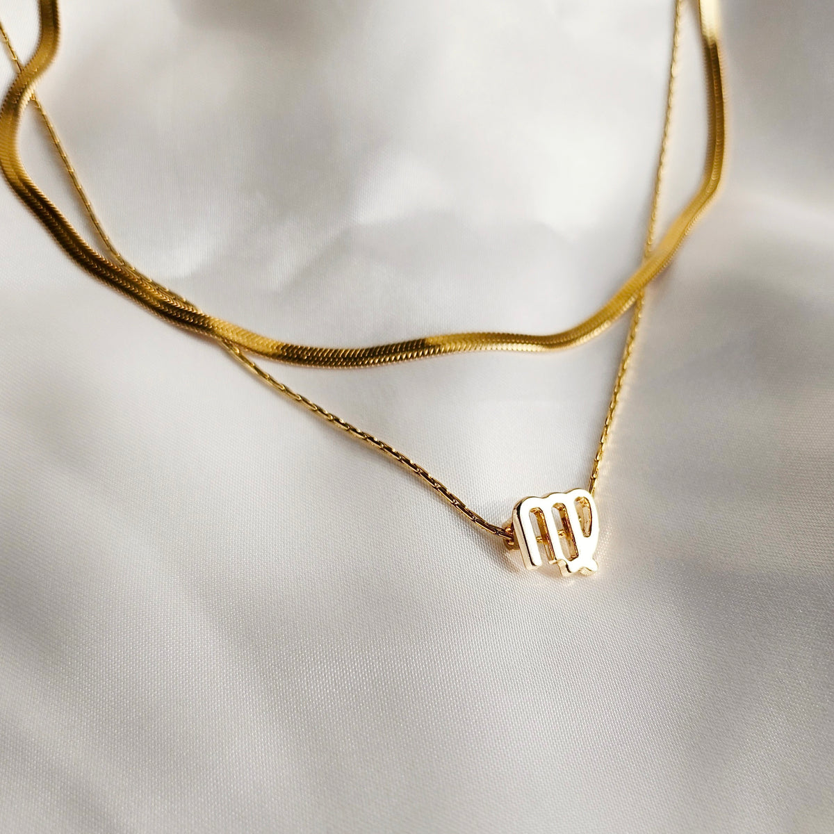 18K Gold Astrology Zodiac Charm Necklace Set