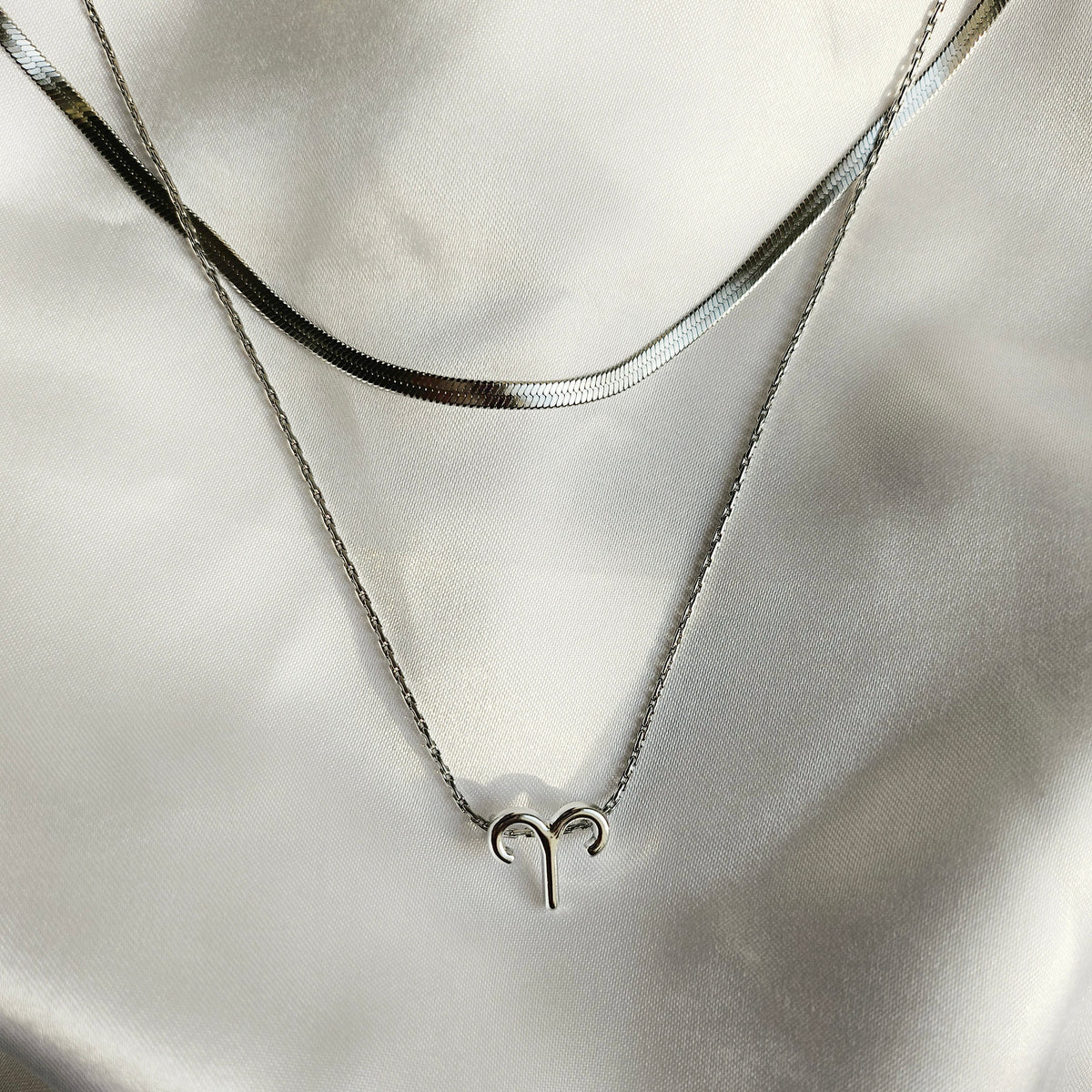 925 Sterling Silver Astrology Zodiac Charm Necklace Set