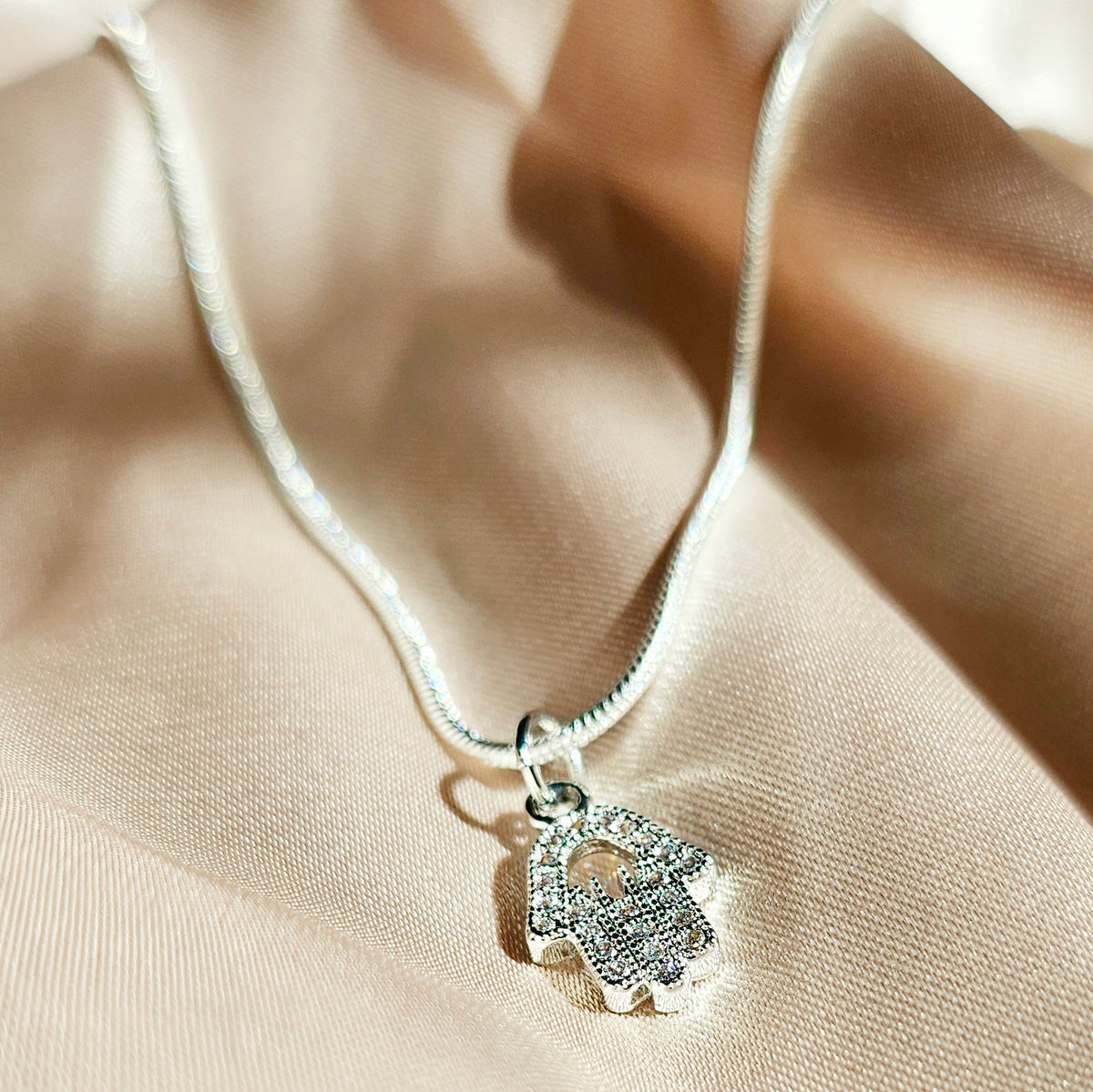 HAMSA | 925 - Sterling Silver Hand of Hamsa Pendant Necklace