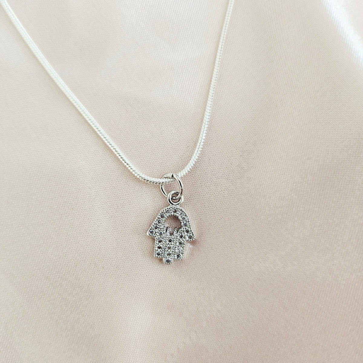 HAMSA | 925 - Sterling Silver Hand of Hamsa Pendant Necklace