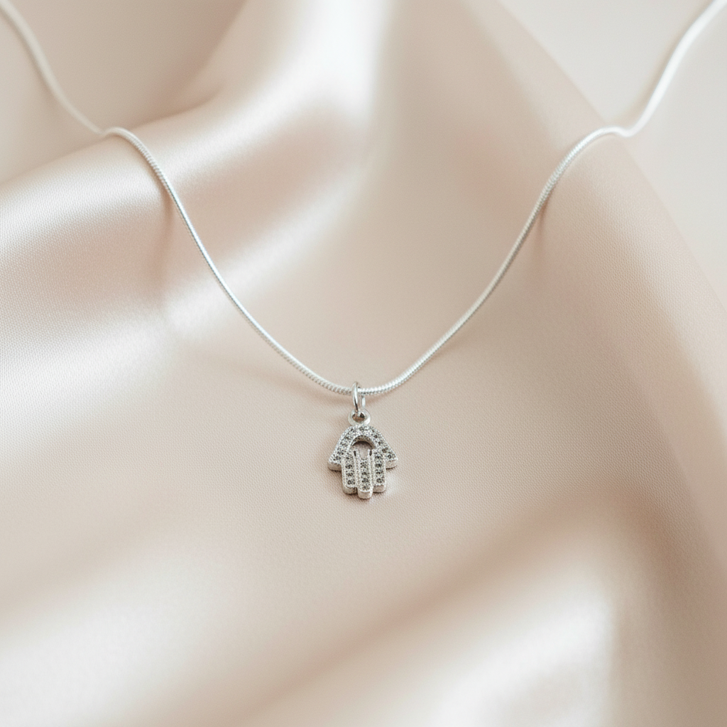 HAMSA | 925 - Sterling Silver Hand of Hamsa Pendant Necklace