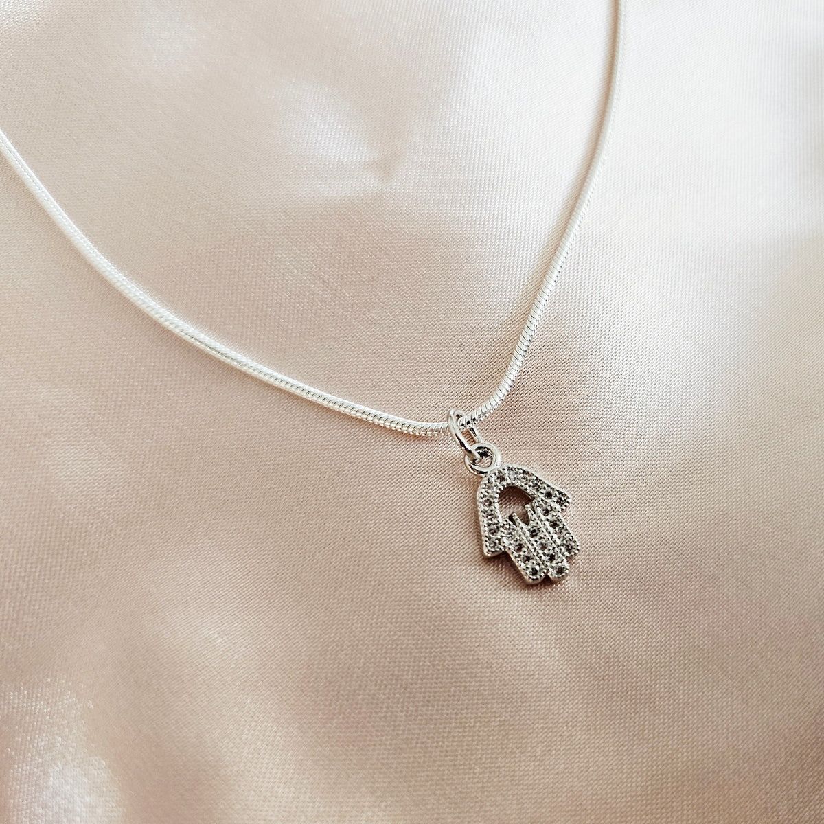 HAMSA | 925 - Sterling Silver Hand of Hamsa Pendant Necklace