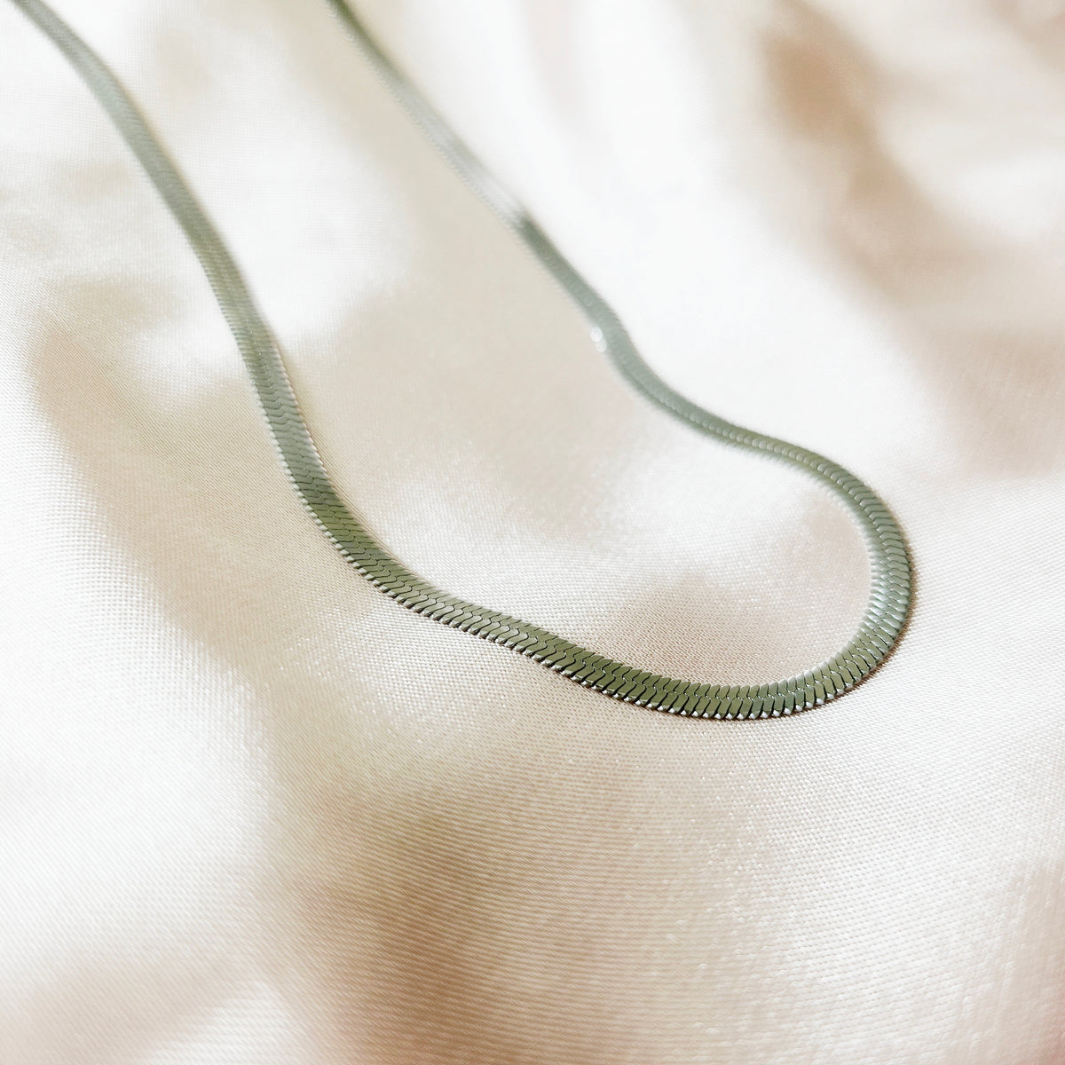 925 - Sterling Silver Herringbone | 14K Gold Flat Snake Chain Necklace