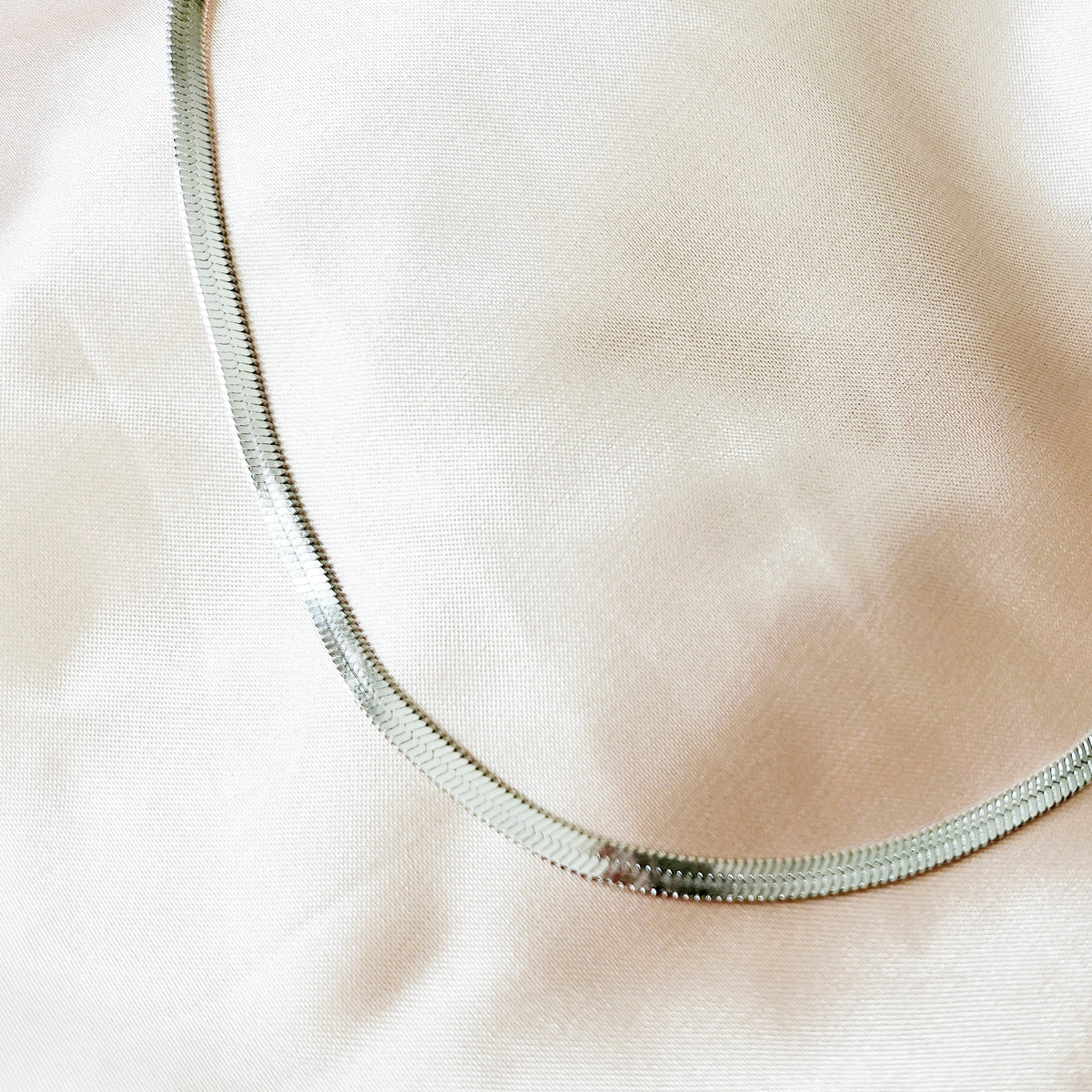 925 - Sterling Silver Herringbone | 14K Gold Flat Snake Chain Necklace