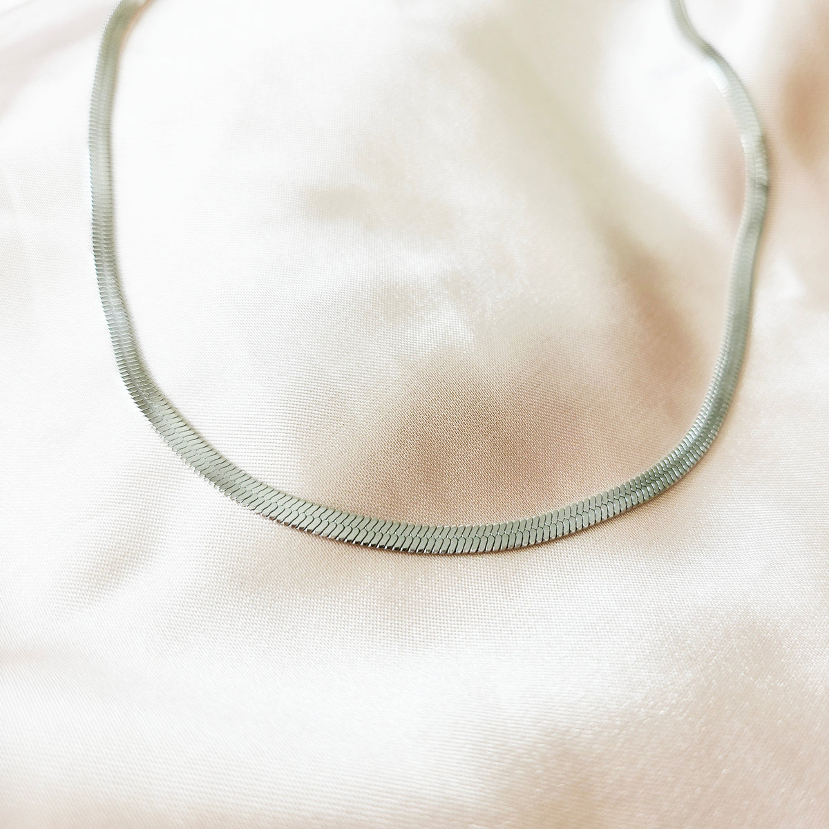 925 - Sterling Silver Herringbone | 14K Gold Flat Snake Chain Necklace