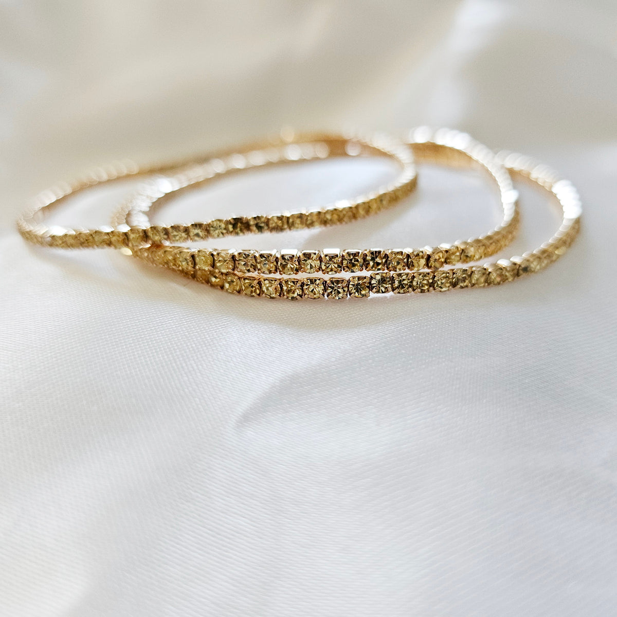 Aurora | 14K Gold Delicate Tennis Bracelet Set
