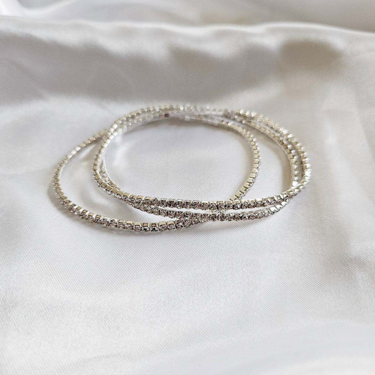 Aurora | Sterling Silver Delicate Tennis Bracelet Set