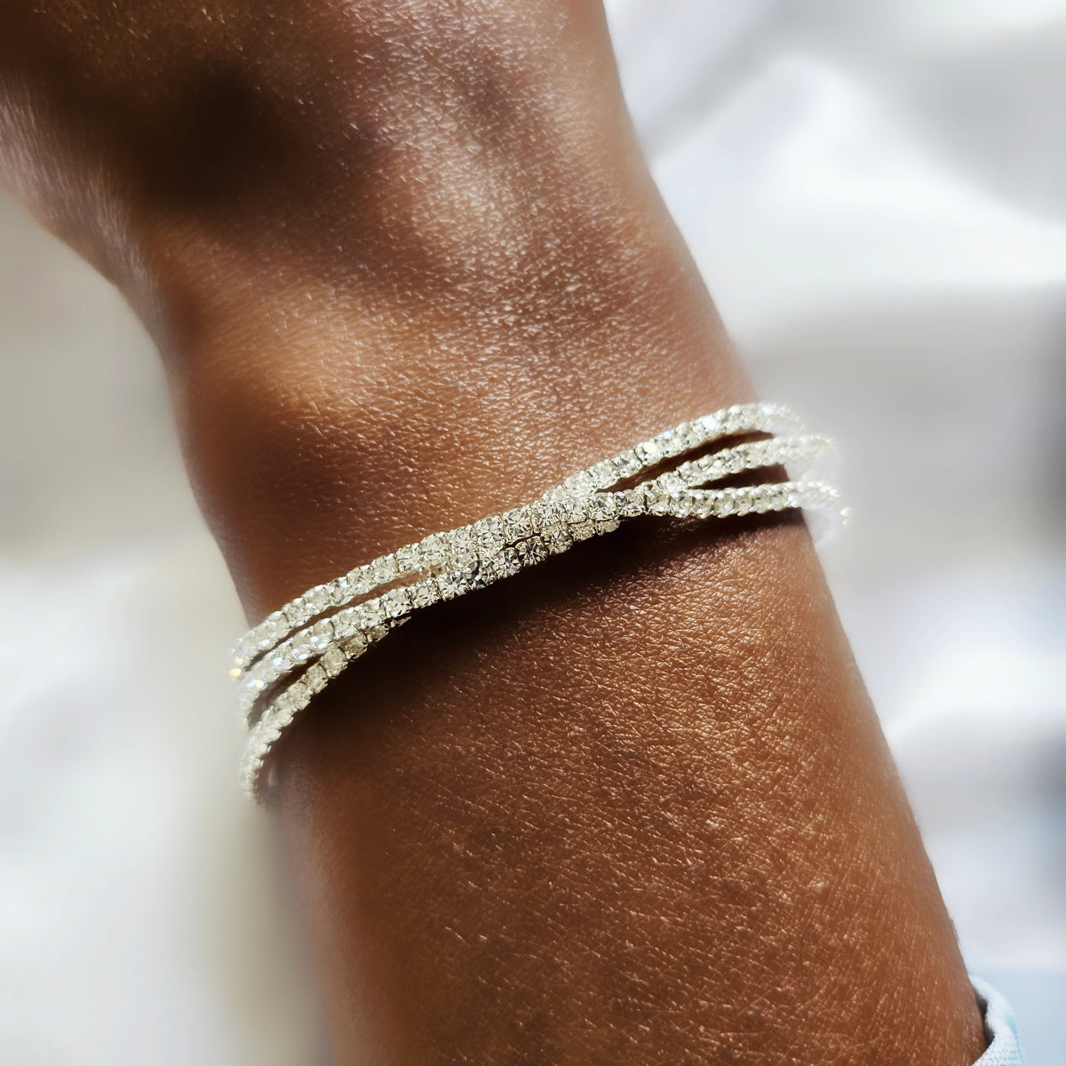 Aurora | Sterling Silver Delicate Tennis Bracelet Set
