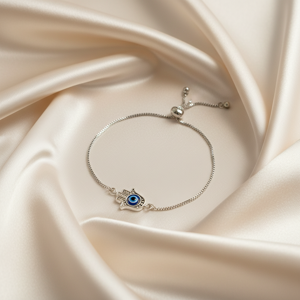 Silver Aine | 925 - Sterling Silver Evil Eye Bracelet Set