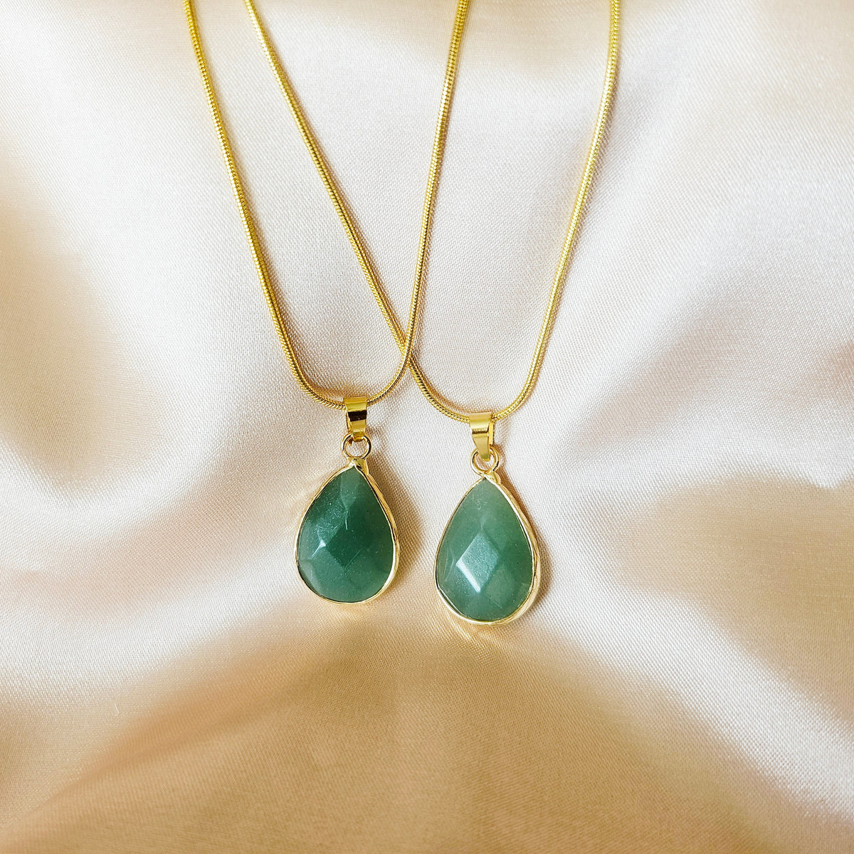 AVENTURINE | 14k Gold Crystal Healing Snake Chain Necklace