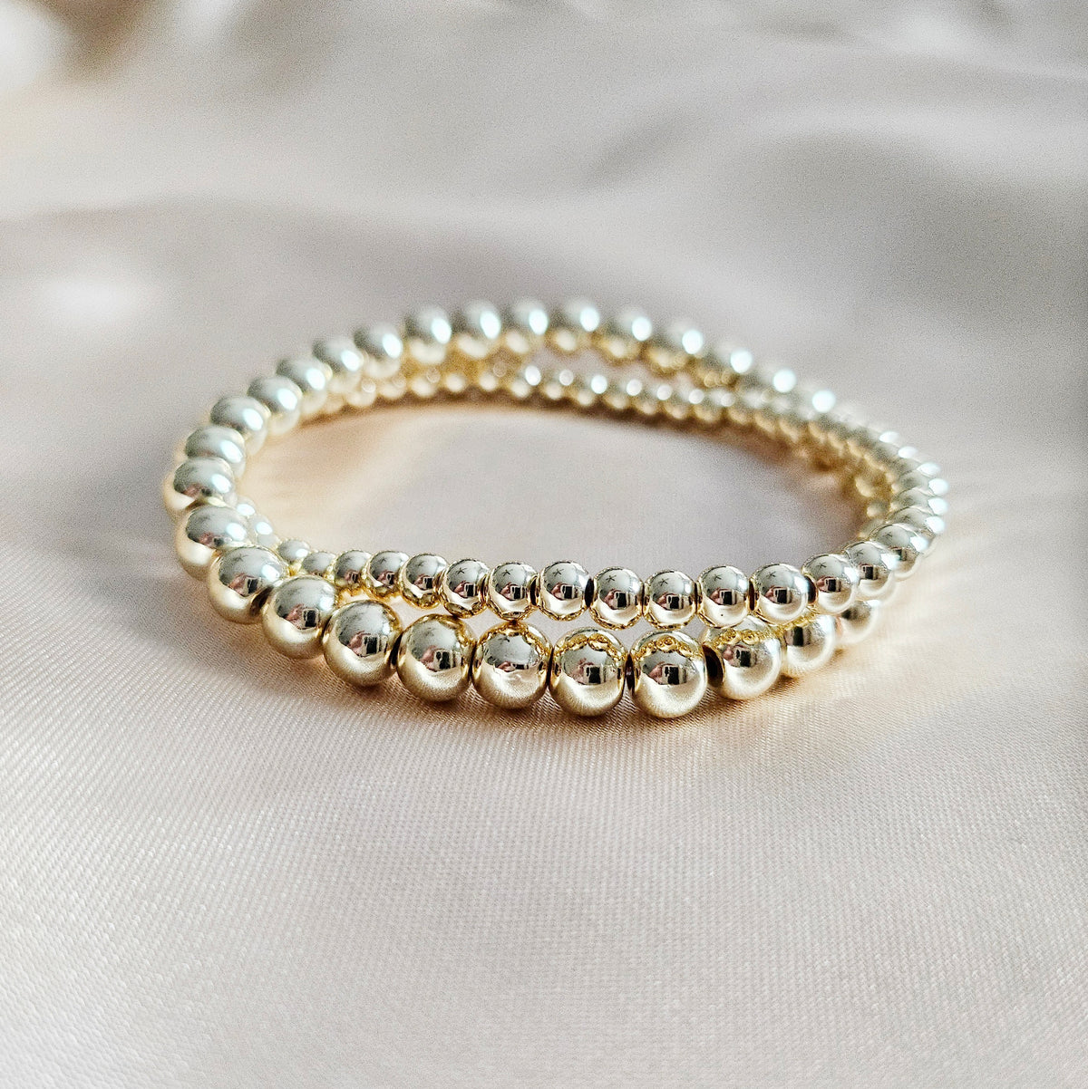 FORTUNA | 14K Gold Beaded Bracelet Set