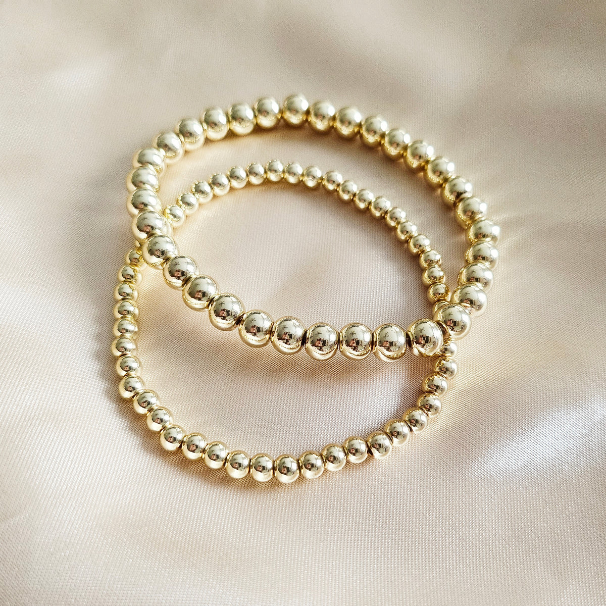 FORTUNA | 14K Gold Beaded Bracelet Set