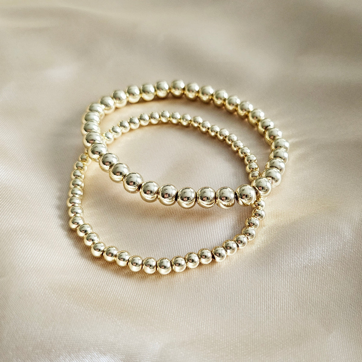 FORTUNA | 14K Gold Beaded Bracelet Set
