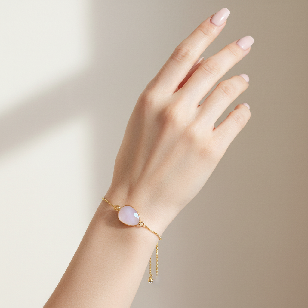 ROSE QUARTZ | 14K Gold Gemstone Bracelet