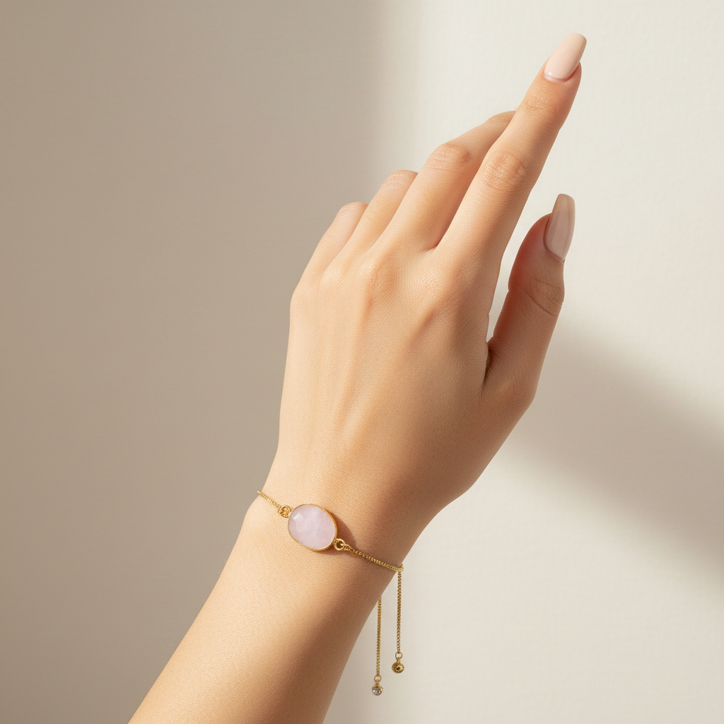ROSE QUARTZ | 14K Gold Gemstone Bracelet