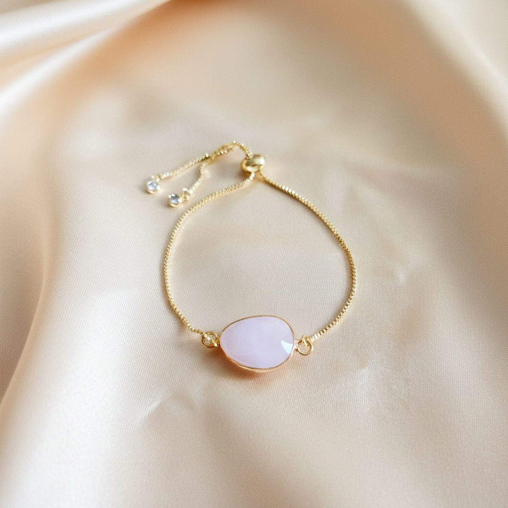 ROSE QUARTZ | 14K Gold Gemstone Bracelet