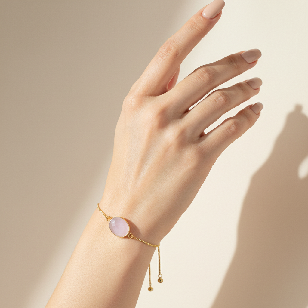 ROSE QUARTZ | 14K Gold Gemstone Bracelet