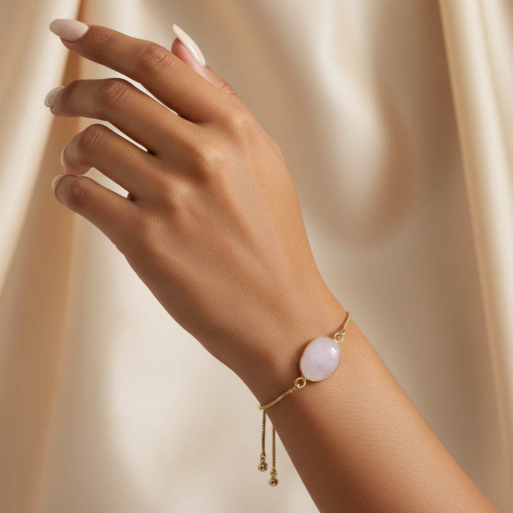 ROSE QUARTZ | 14K Gold Gemstone Bracelet