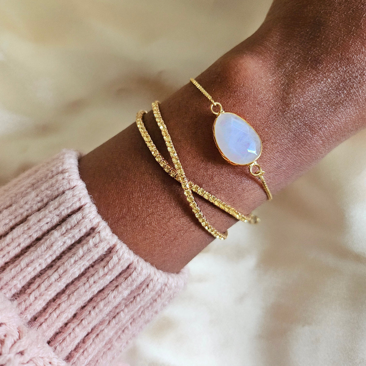 ROSE QUARTZ | 14K Gold Gemstone Bracelet