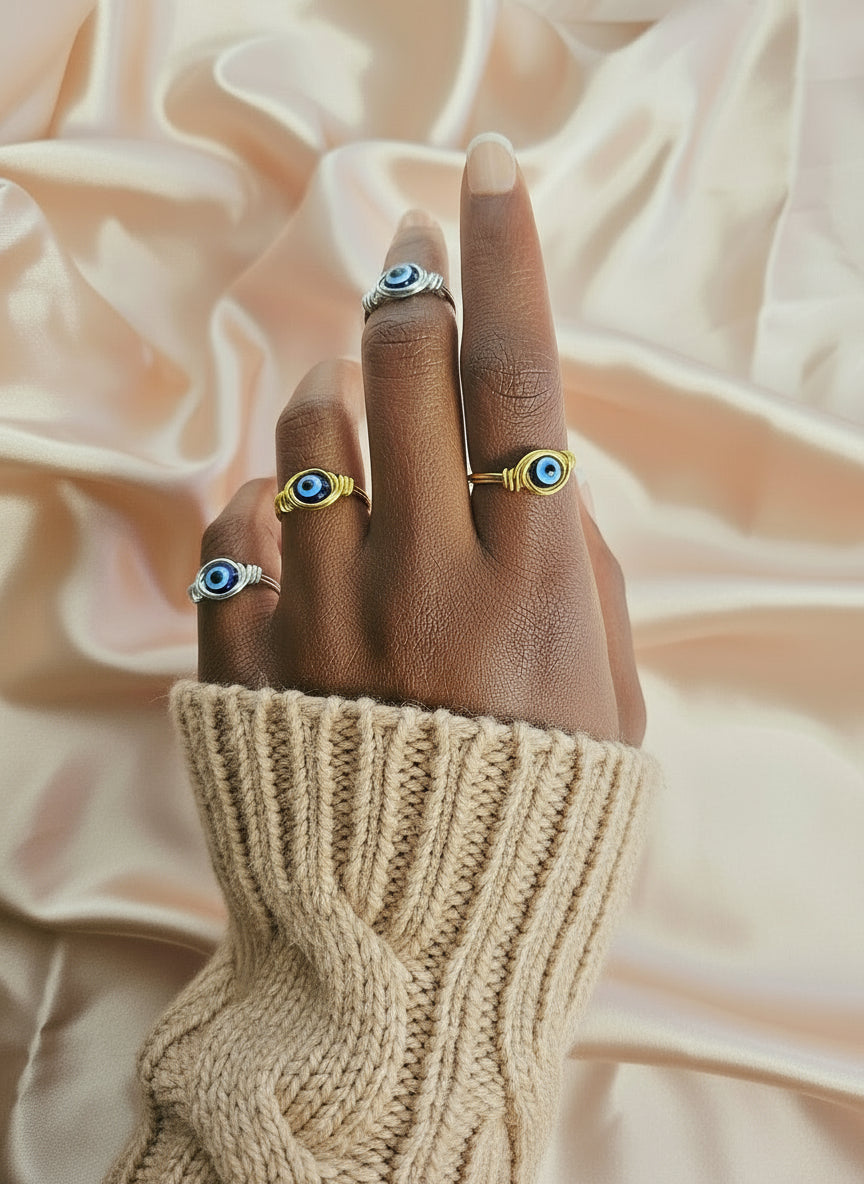 EVIL EYE | Handmade Wire-Wrapped Ring