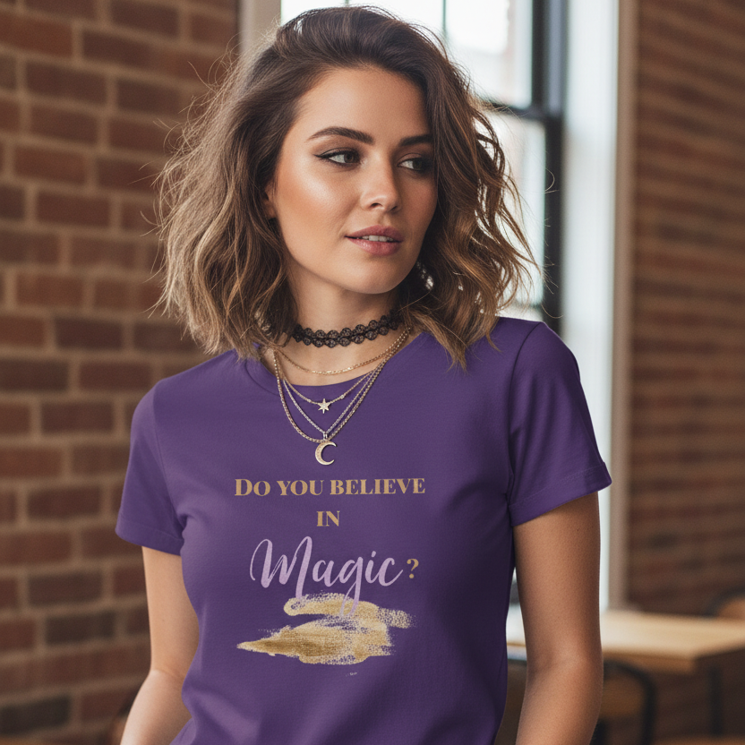 Do You Believe in Magic? | Witchy Bruja Aesthetic Fitted Tee