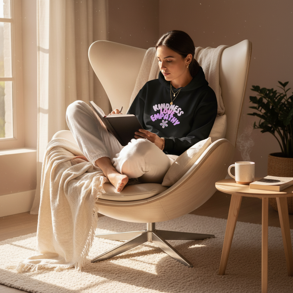 Empathy &amp; Kindness Hoodie | Pastel Love Graphic Pullover