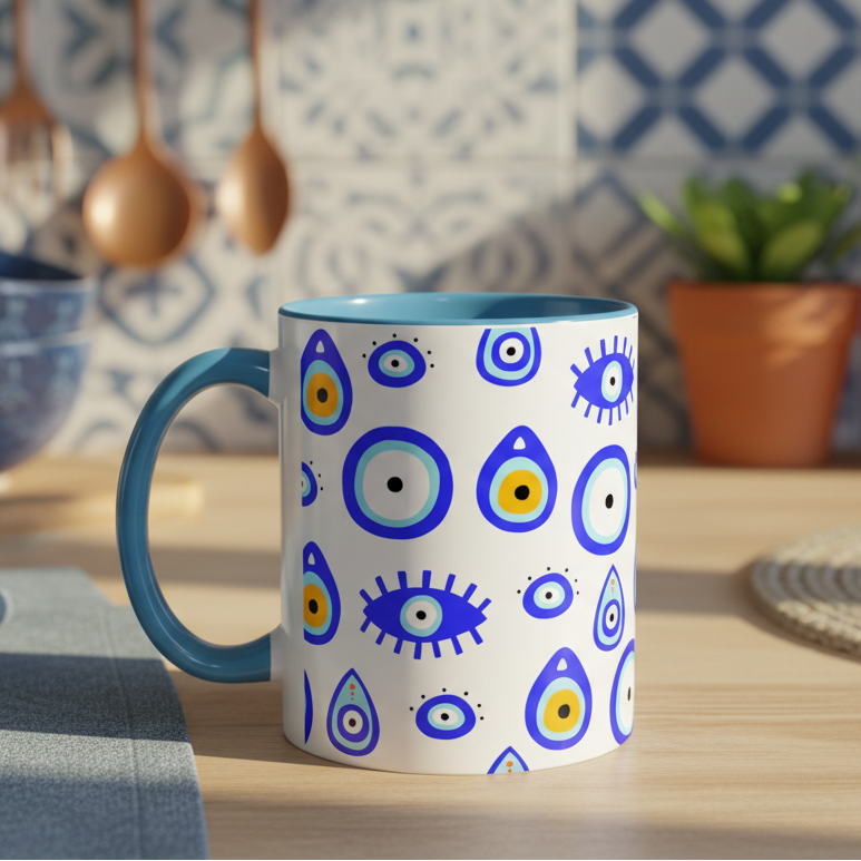 Evil Eye Accent Coffee Mug