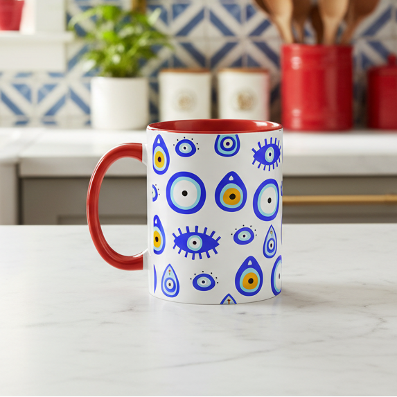 Evil Eye Accent Coffee Mug
