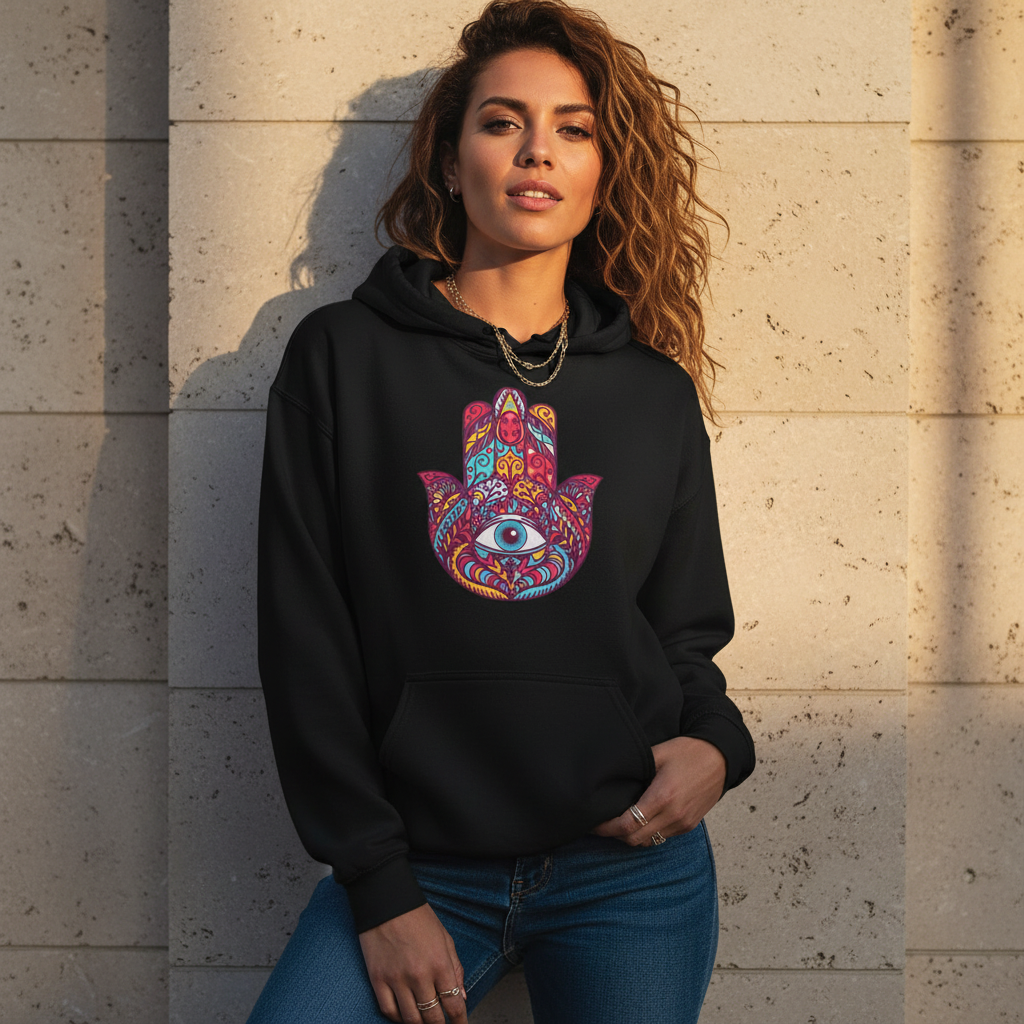 HAMSA | Plush Evil Eye Hoodie