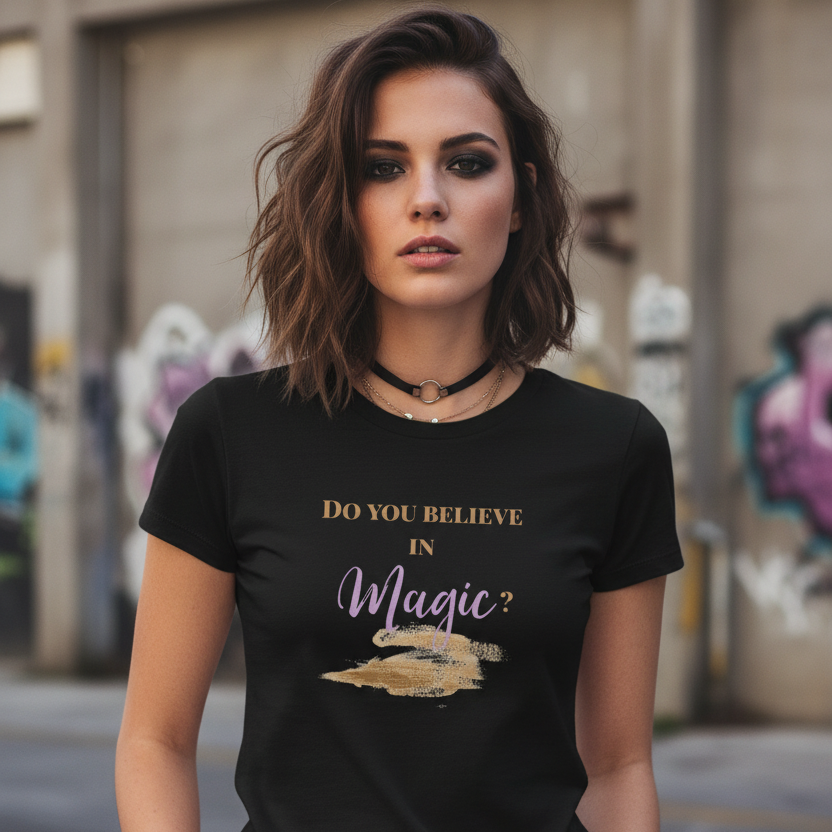 Do You Believe in Magic? | Witchy Bruja Aesthetic Fitted Tee