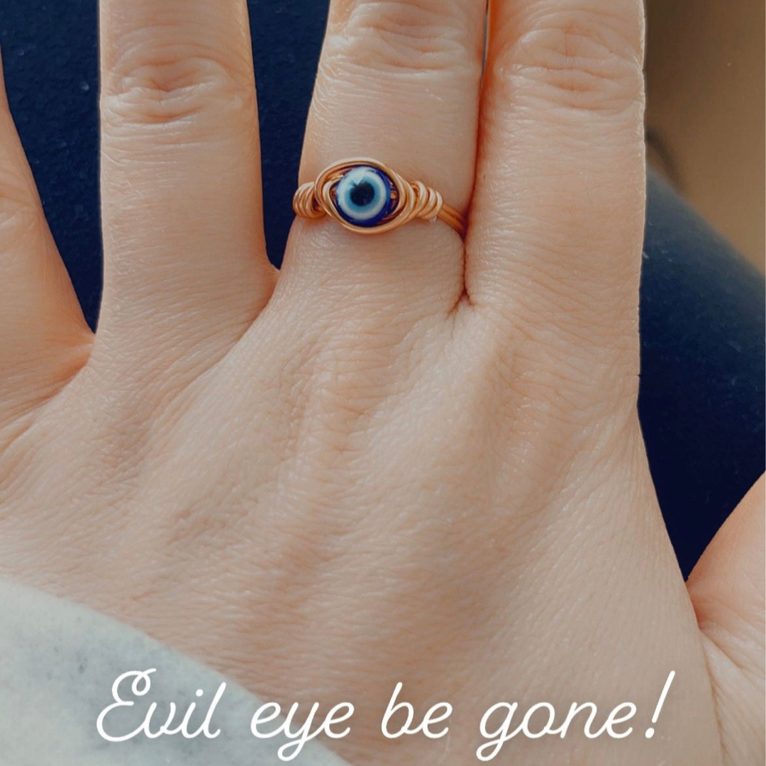 EVIL EYE | Handmade Wire-Wrapped Evil Eye Ring