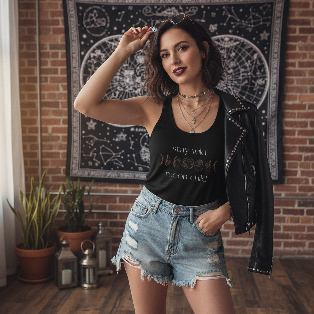 Stay Wild, Moon Child | Women's Racerback Tank Top