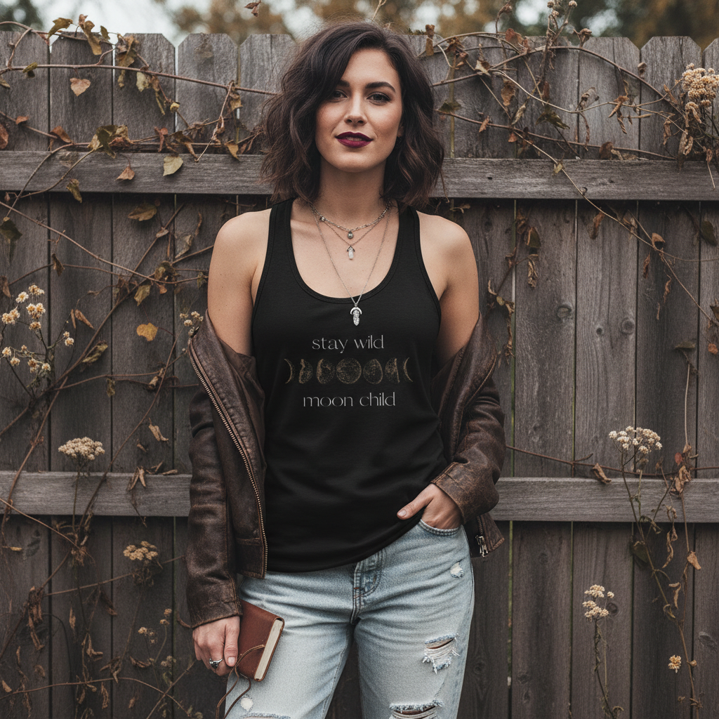 Stay Wild, Moon Child | Women's Racerback Tank Top