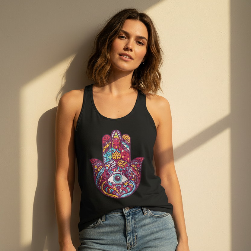 Rainbow Hamsa Tank Top | Women's Evil Eye Tank Top