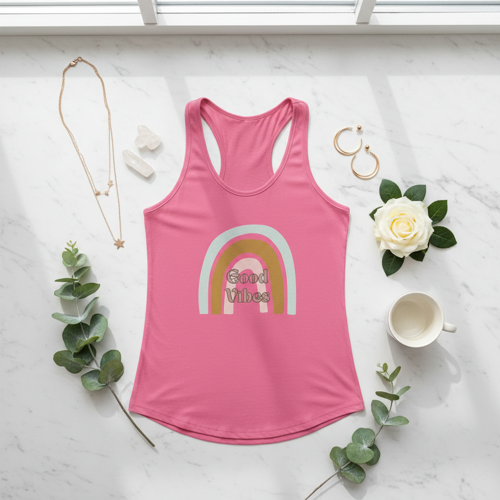 GOOD VIBES | Boho Rainbow Tank Top