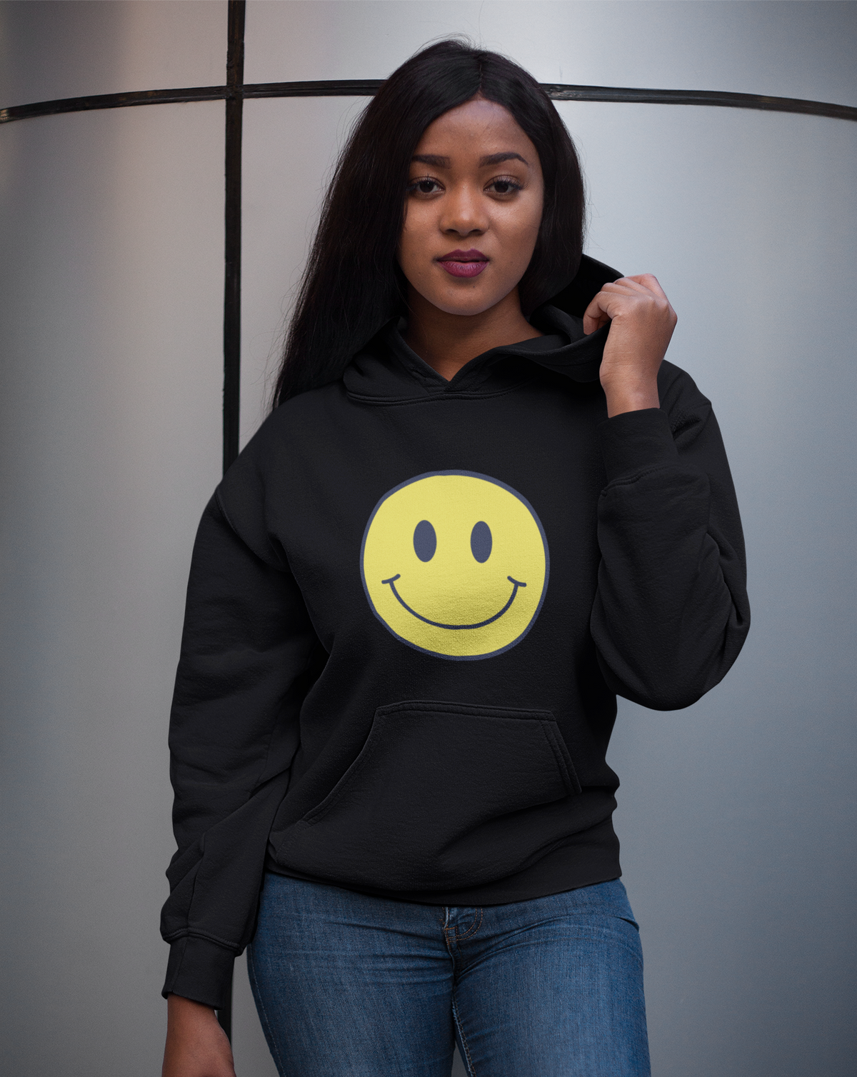 SMILE | 90s Vintage Smile Face Hoodie | 90s Hooded Sweatshirt