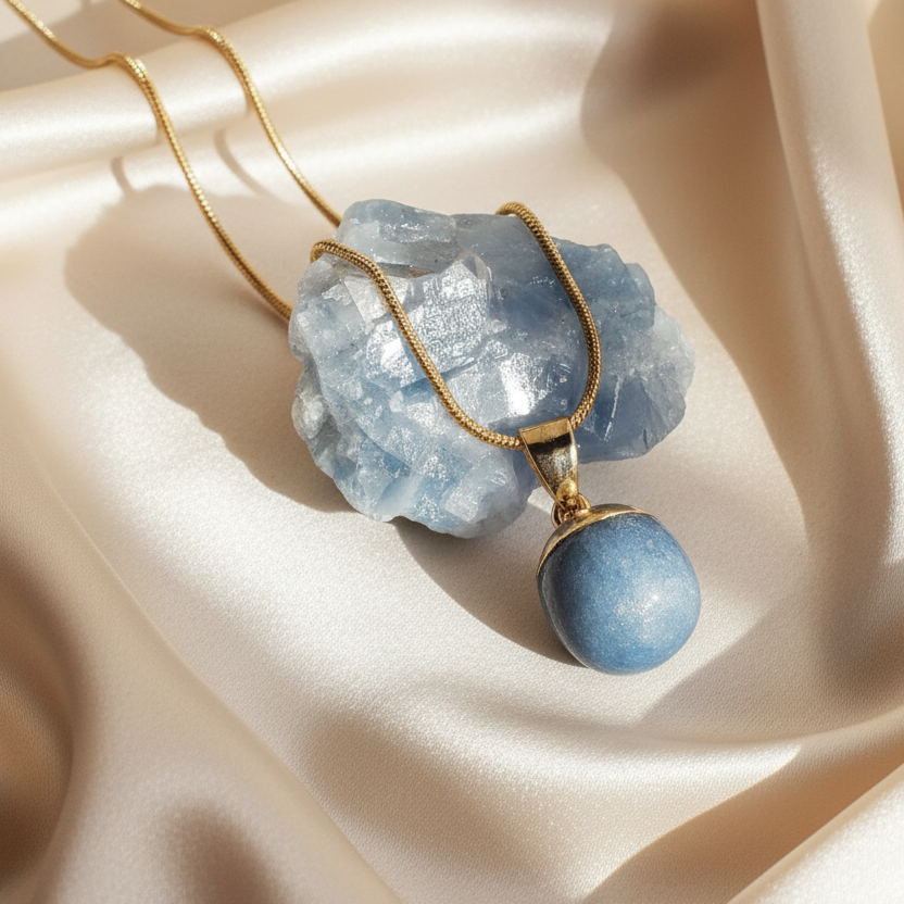 ANGELITE | 14k Gold-Plated Crystal Necklace