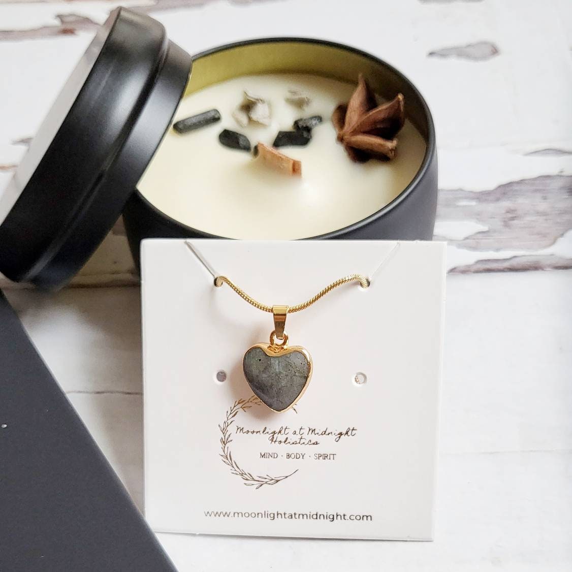 LABRADORITE | 14k Gold Raw Gemstone Necklace | Crystal Healing Jewelry