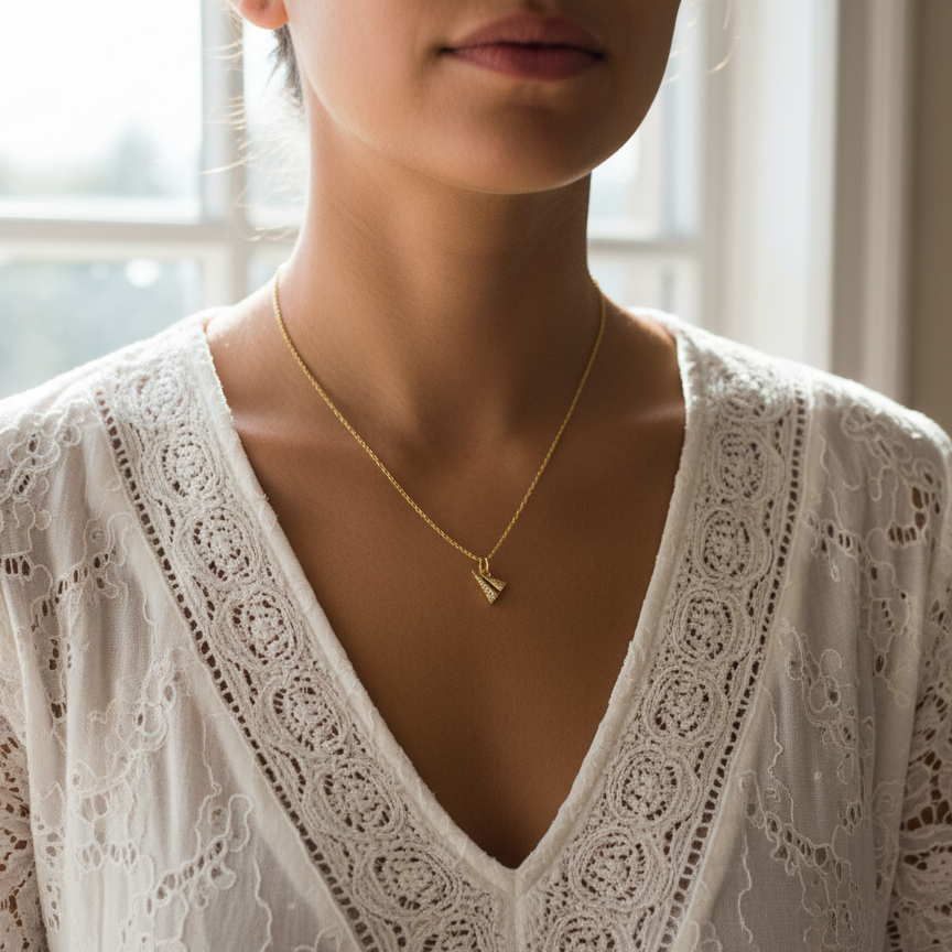 TAKE FLIGHT | 14K Gold Paper Airplane Necklace | Wanderlust Traveler Jewelry | Delicate, Minimalist Plane Necklaces | Adventure Time Gift