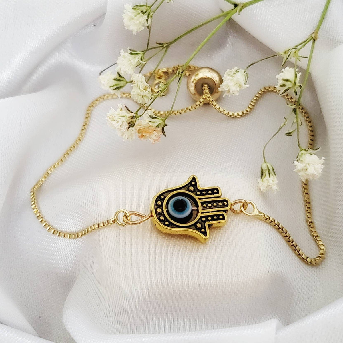 Golden Gaia | 14K Gold Evil Eye Bracelet Set