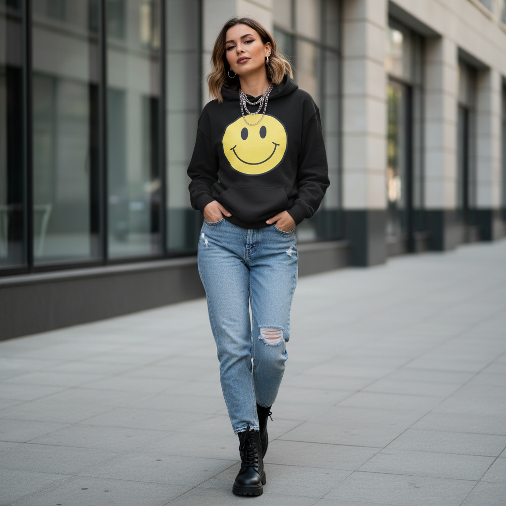 SMILE | 90s Vintage Smile Face Hoodie