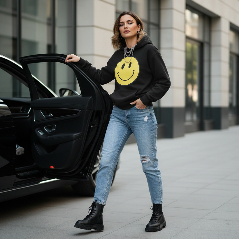 SMILE | 90s Vintage Smile Face Hoodie