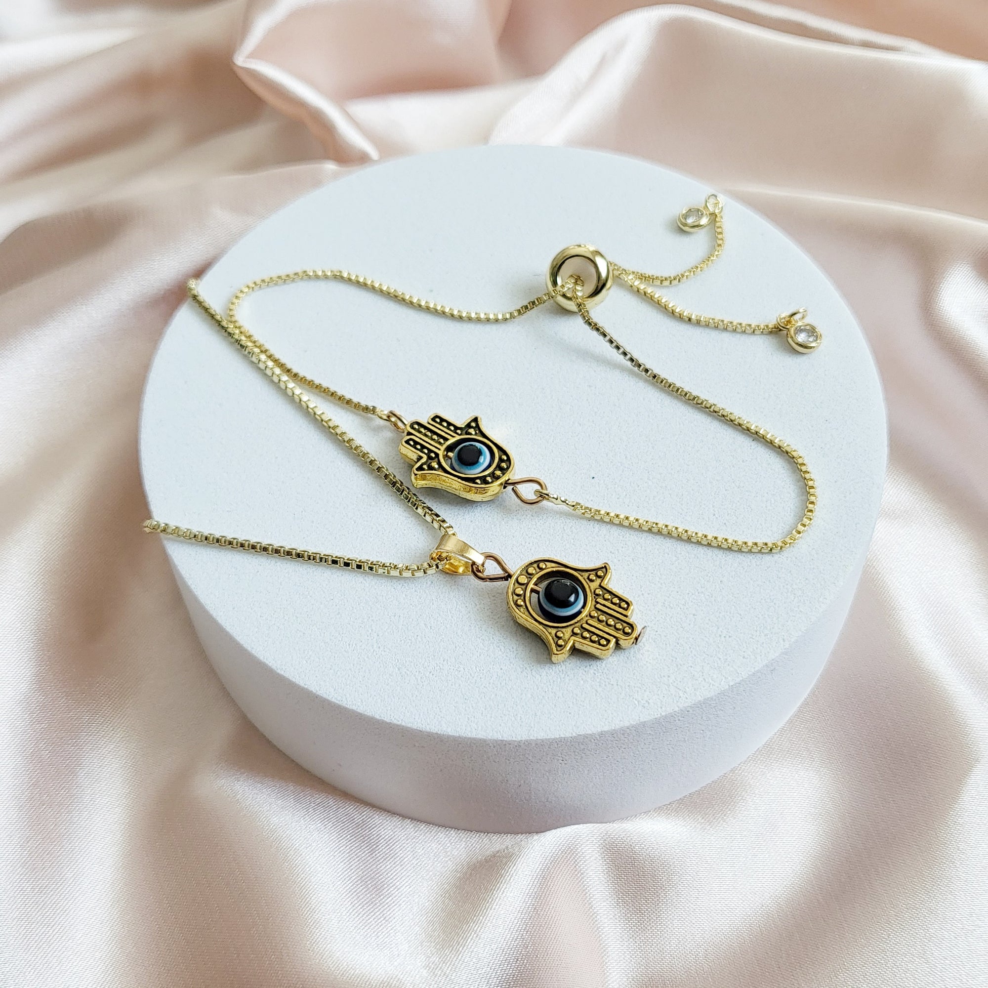 HAMSA | 18k Gold Box Chain Necklaces
