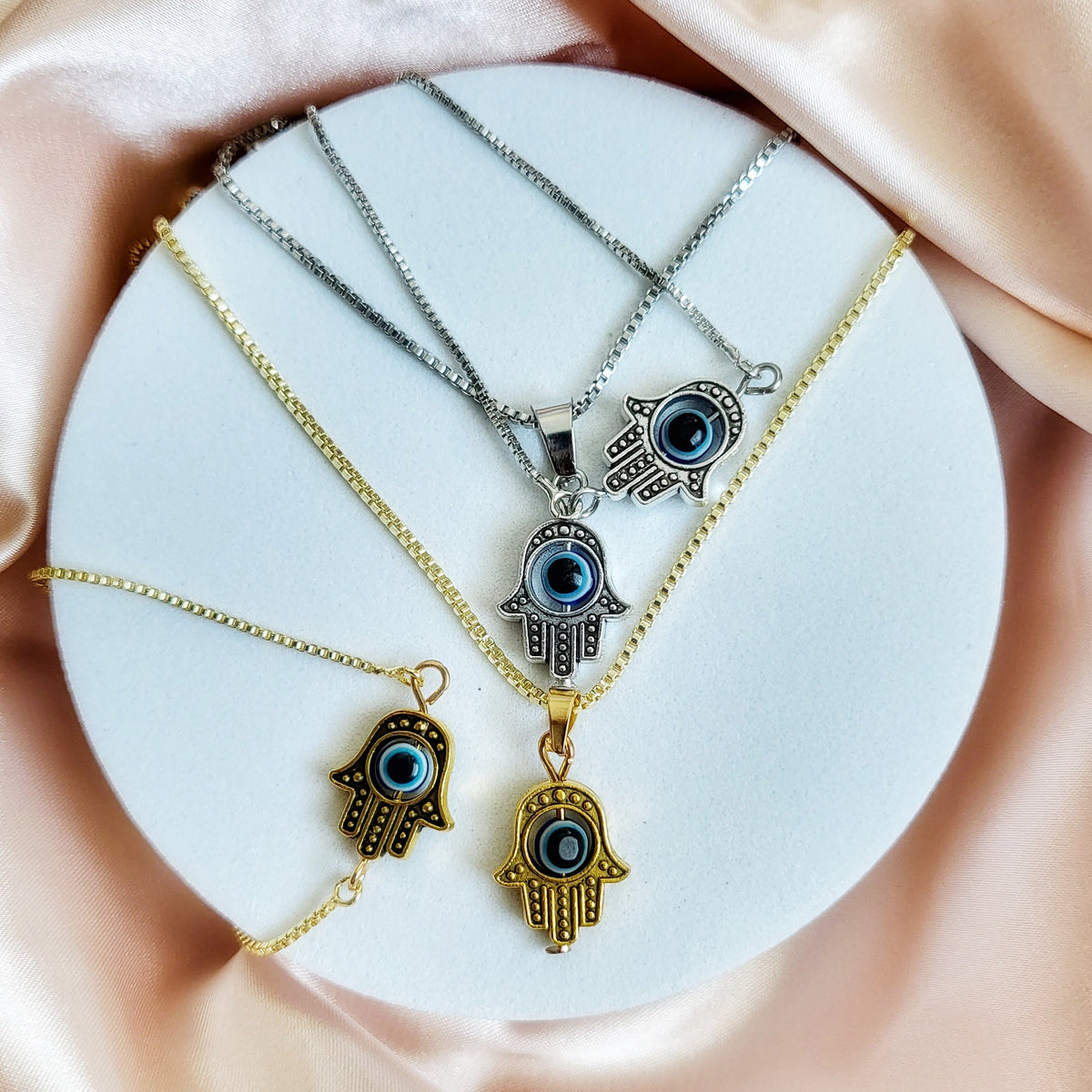 HAMSA | 18k Gold Box Chain Necklaces