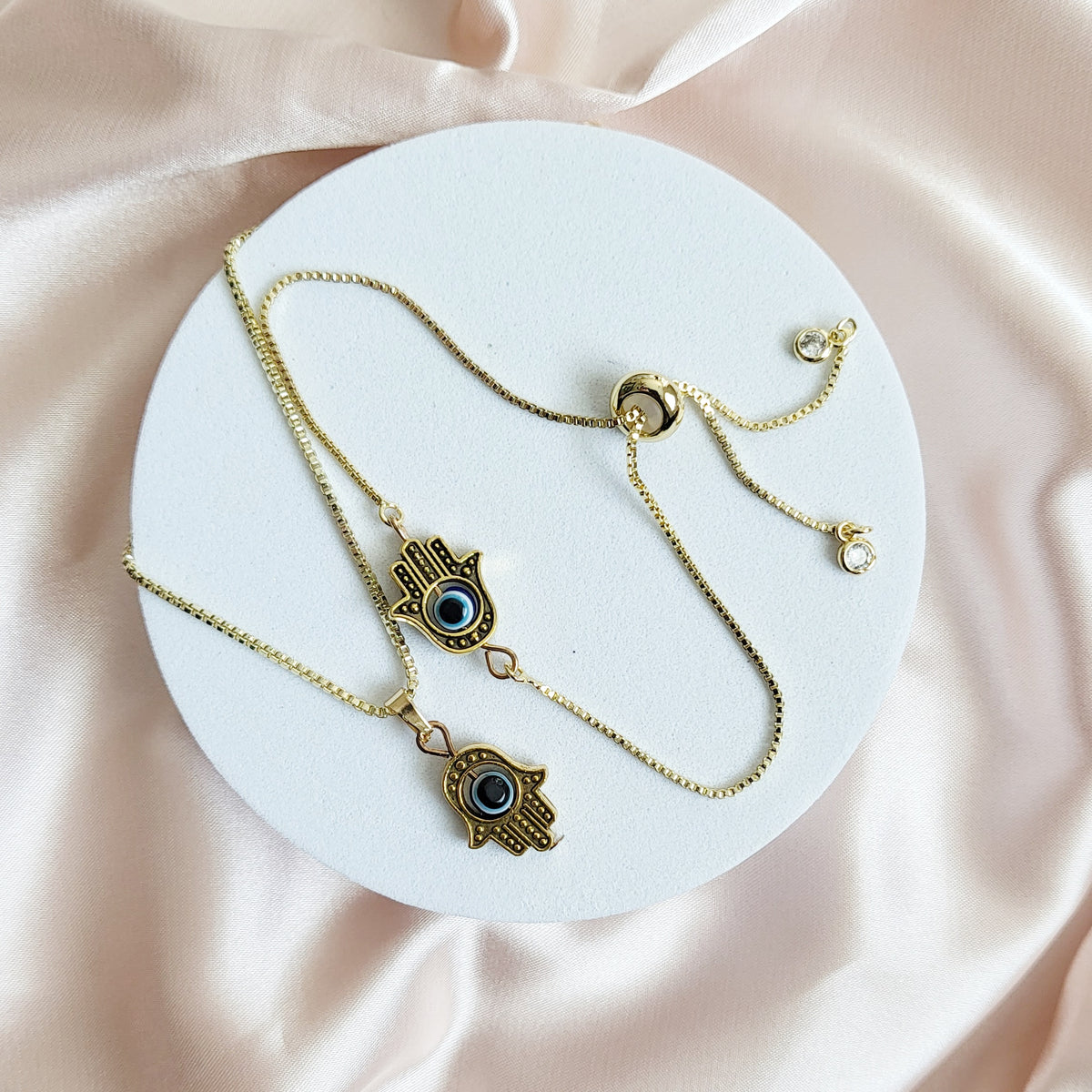 HAMSA | 18k Gold Box Chain Necklaces